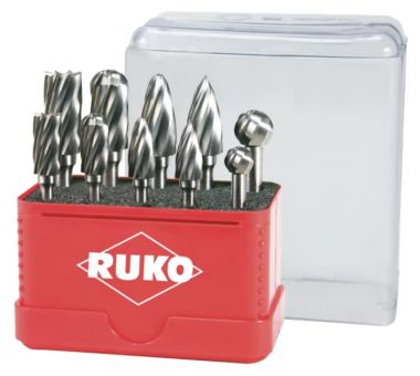 Набор бор-фрез твердосплавных 10шт Mini-Box HM S=6мм RUKO 116002 ― RUKO